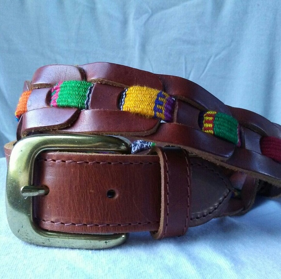 Accessories - Guatemalan hippie leather rainbow belt